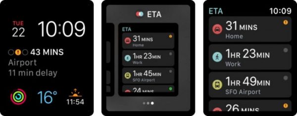 Những ứng dụng tốt nhất cho Apple Watch, bạn không thể bỏ qua 23 ETA cung cấp thời gian di chuyển đến các điểm yêu thích của bạn